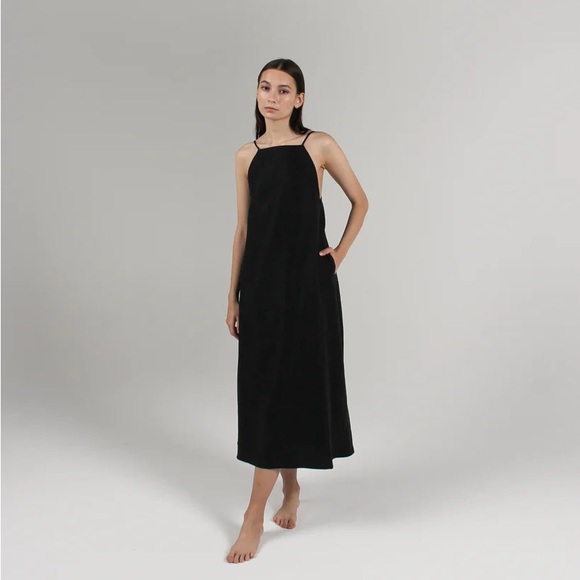 Par En Par Black Isla Linen Slip Dress - Picture 2 of 12